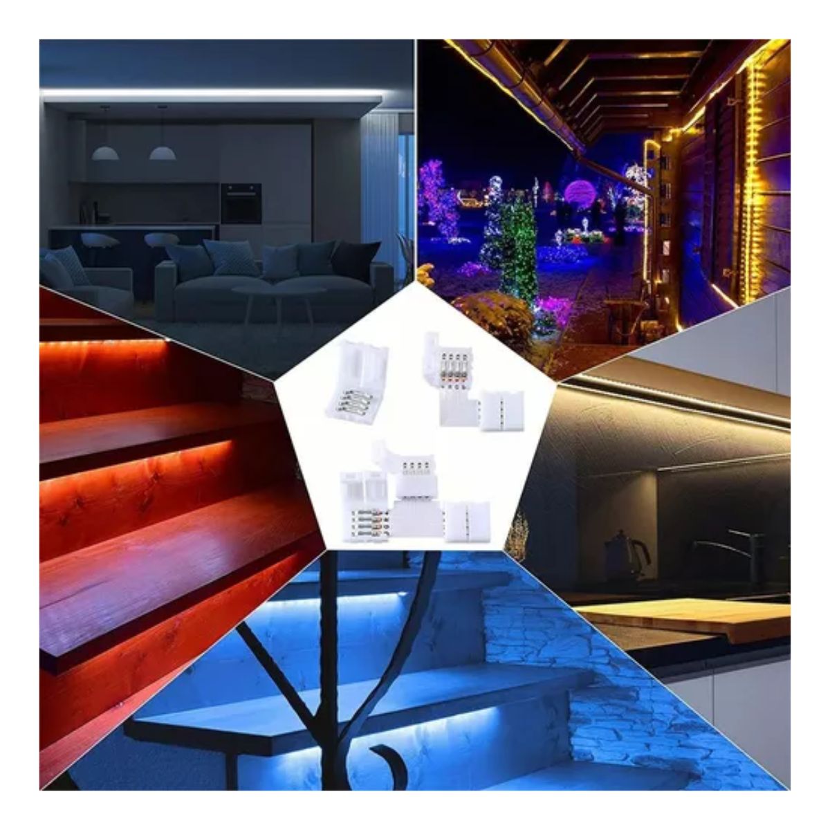 40 Pzs Conector L/t Broche Para Unir Tira Led Rgb 4 Pines