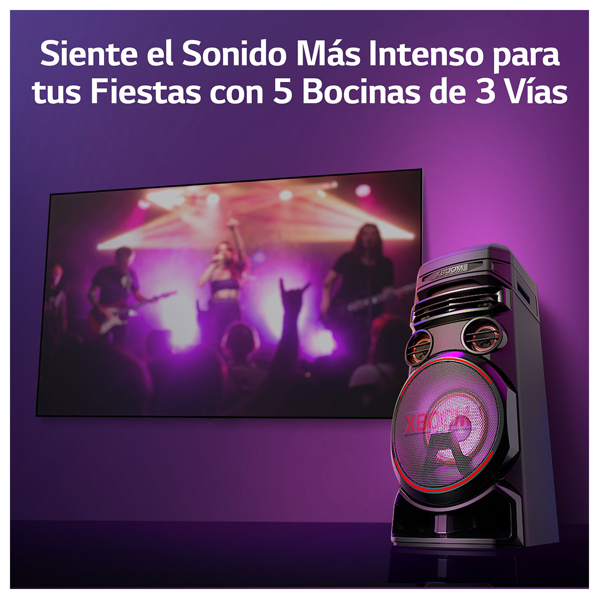Torre de sonido Super Bass Bost LG XBOOM RNC7 Bluetooth y 5 Bocinas de 3 vías