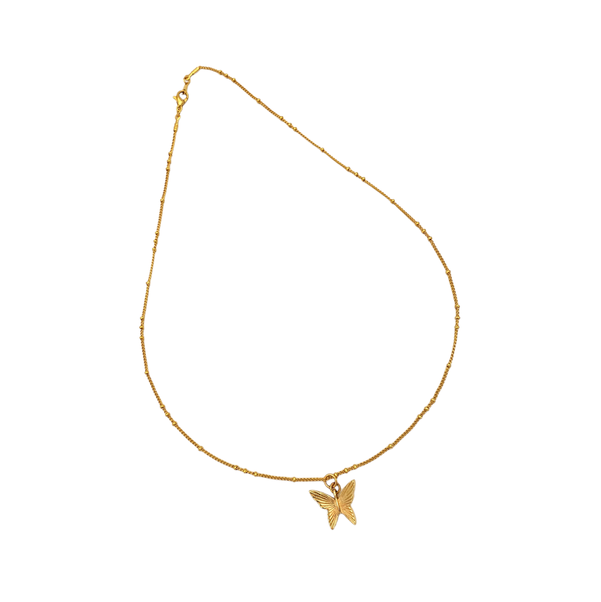 Collar en chapa de oro mariposa monarca