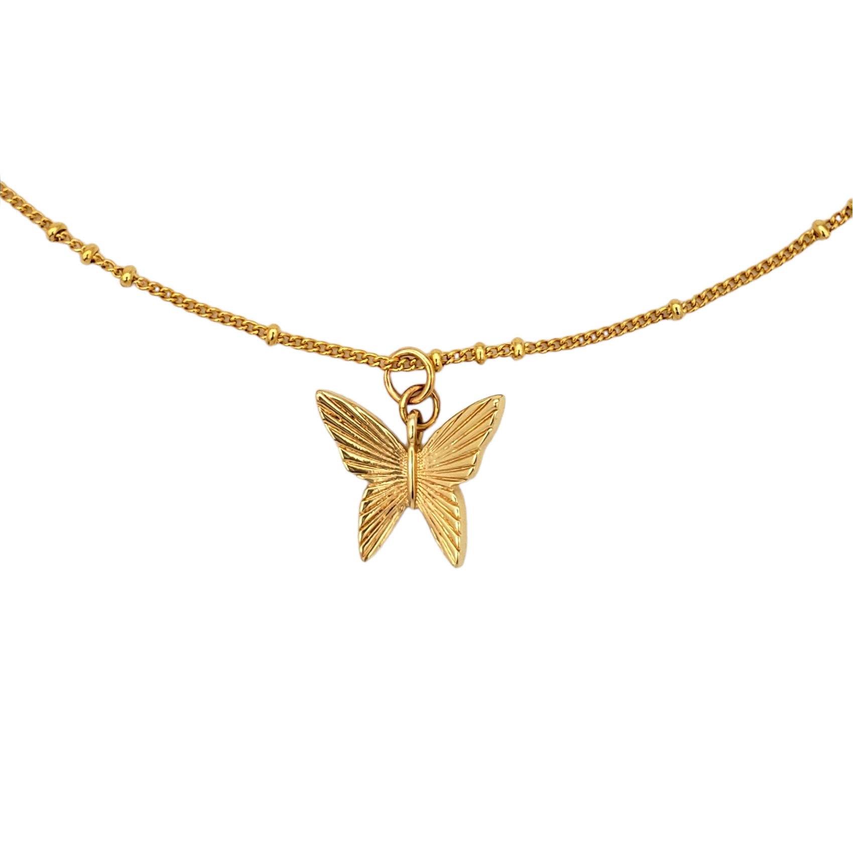 Collar en chapa de oro mariposa monarca