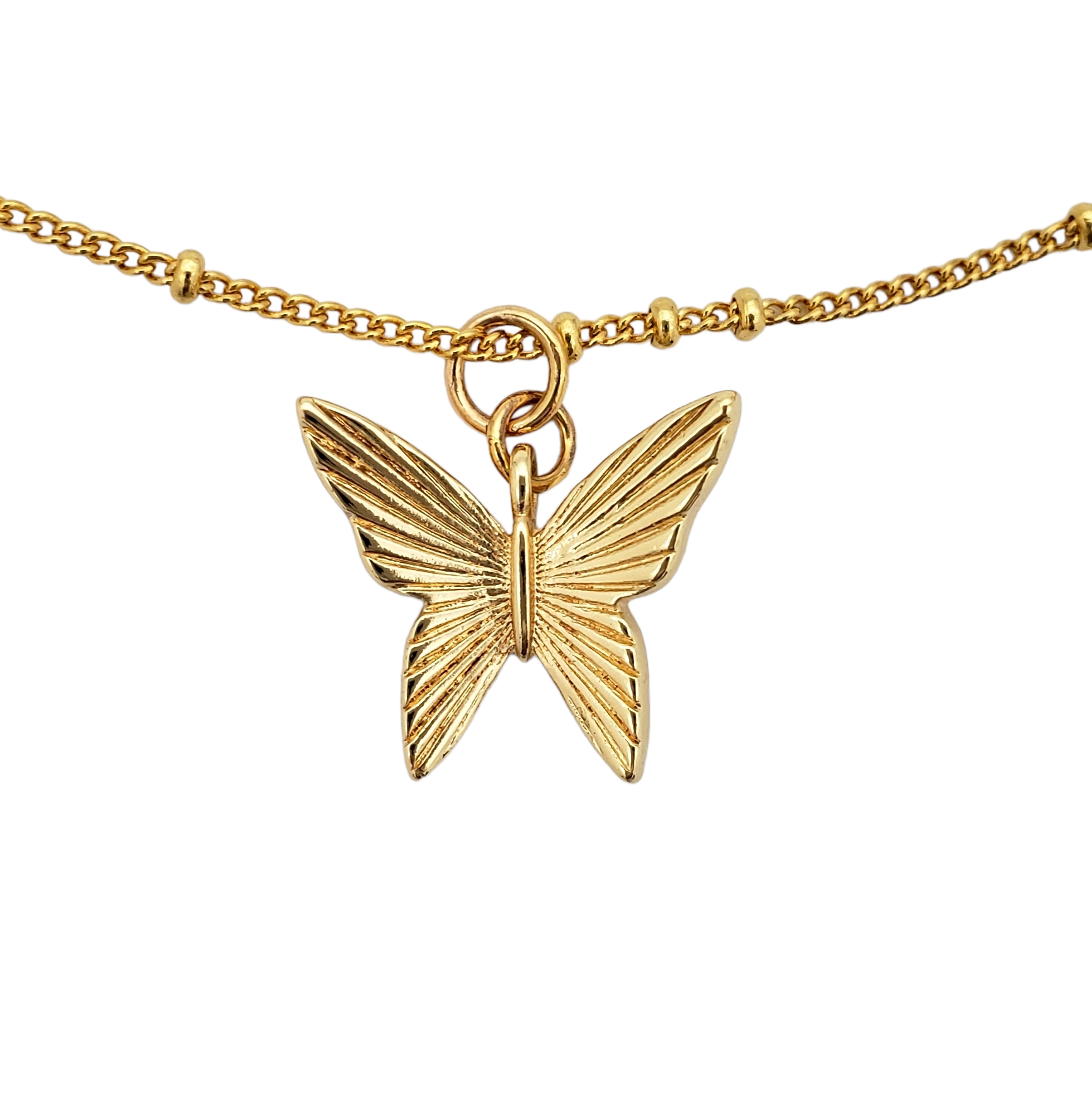 Collar en chapa de oro mariposa monarca