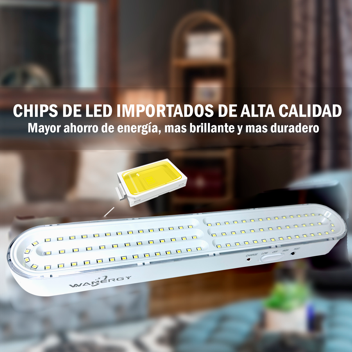 Foco Lampara Luz Led De Emergencia Con Batería Recargable 180W 90 Leds Potente
