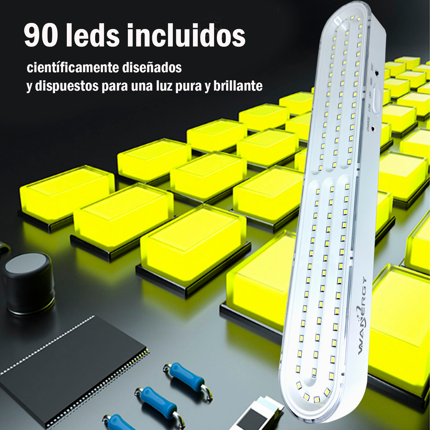 Foco Lampara Luz Led De Emergencia Con Batería Recargable 180W 90 Leds Potente