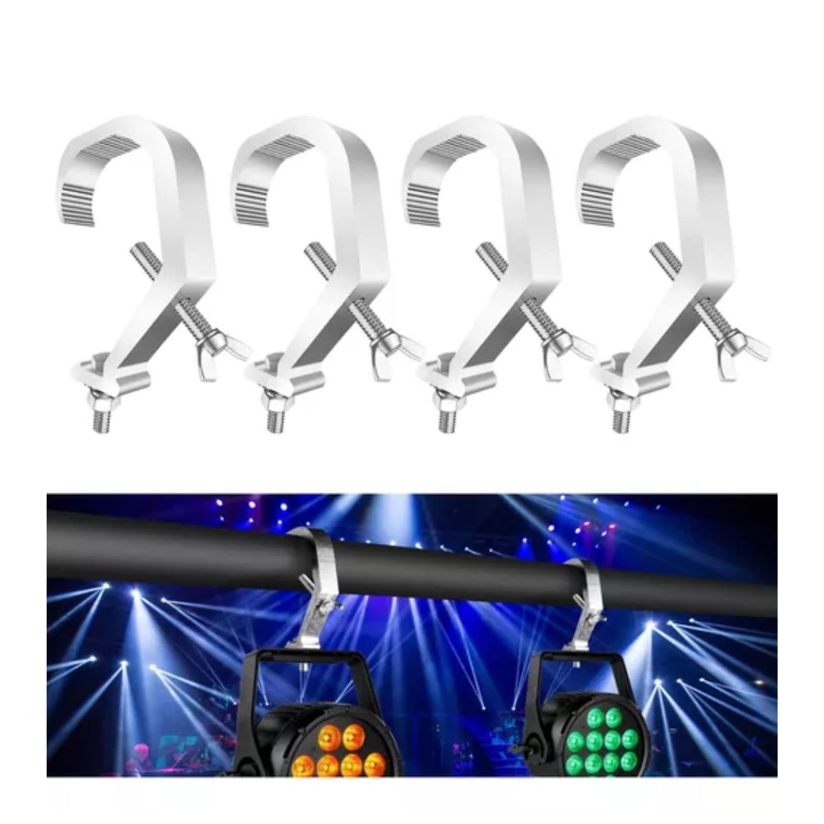 4 Piezas Clamps Kit Gancho Para Luces Aluminio De Escenario