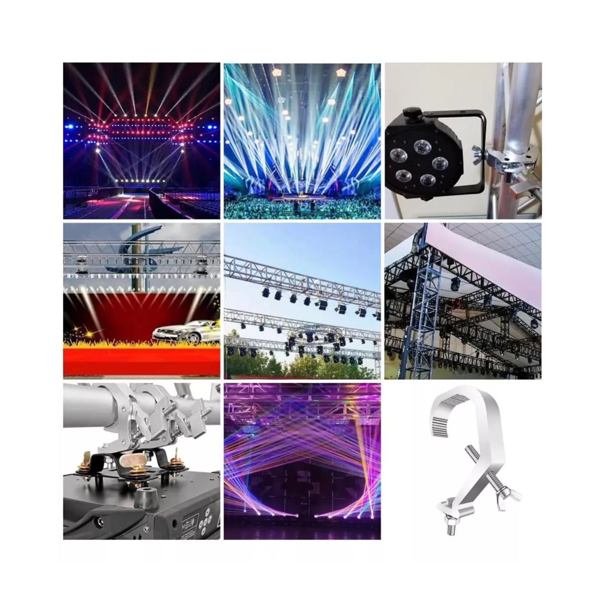 4 Piezas Clamps Kit Gancho Para Luces Aluminio De Escenario