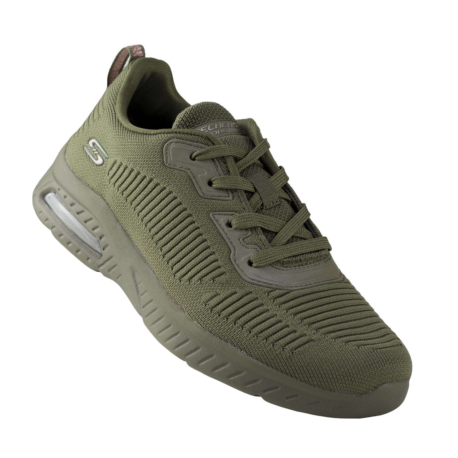 Tenis Skechers Running Bobs Sport 117378 Olivo Memory Mujer