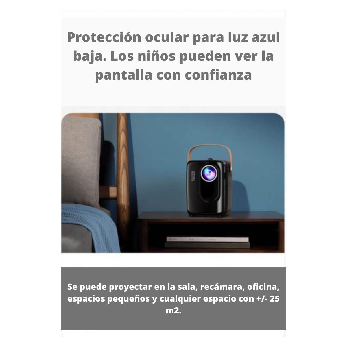 Proyector S10 color Blanco 5G Bluetooth Android Proyecta hasta 120 ''.