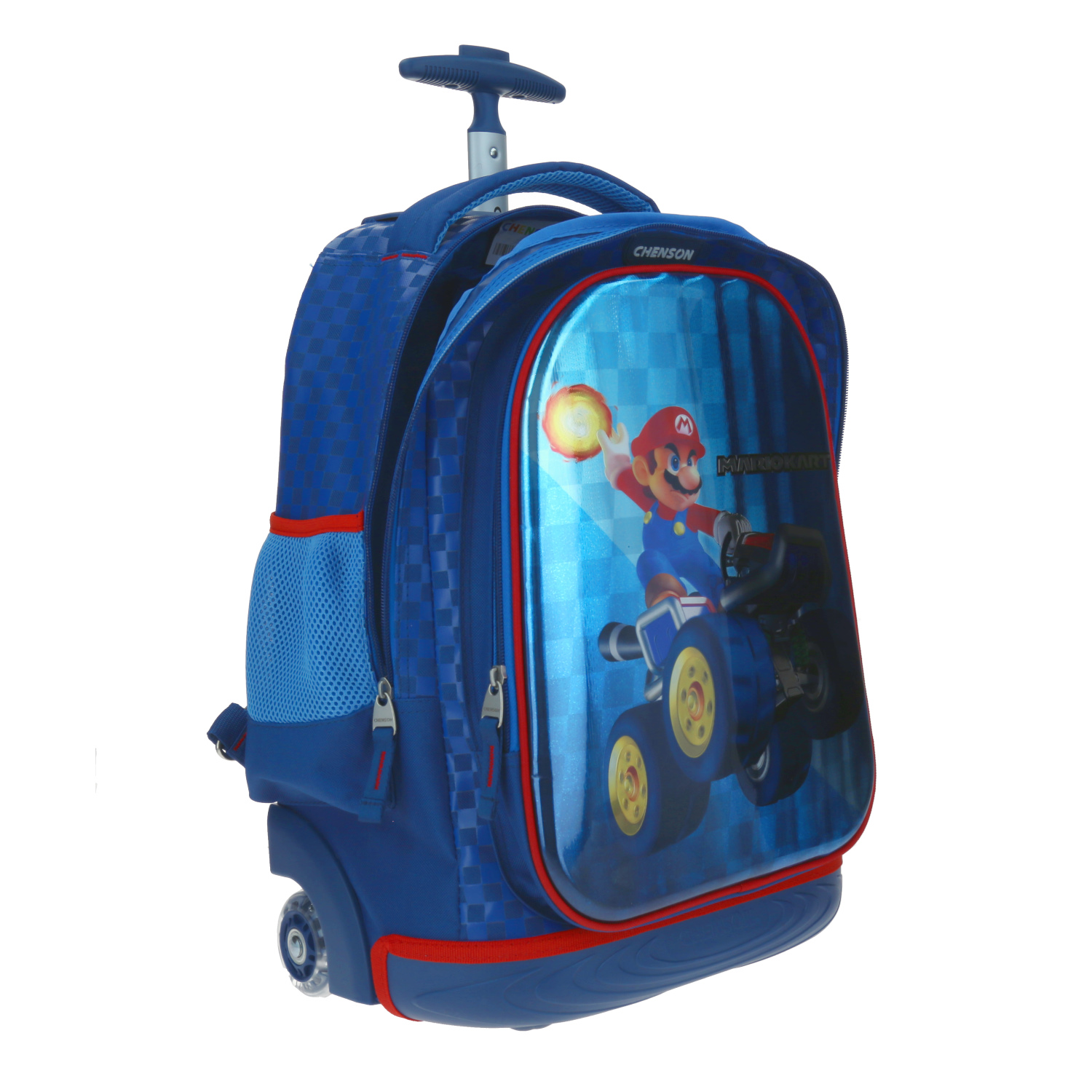 Mochila Escolar Grande Chenson con Baston y Ruedas con Luz Mario Bros Kart MB65720-9 Markt
