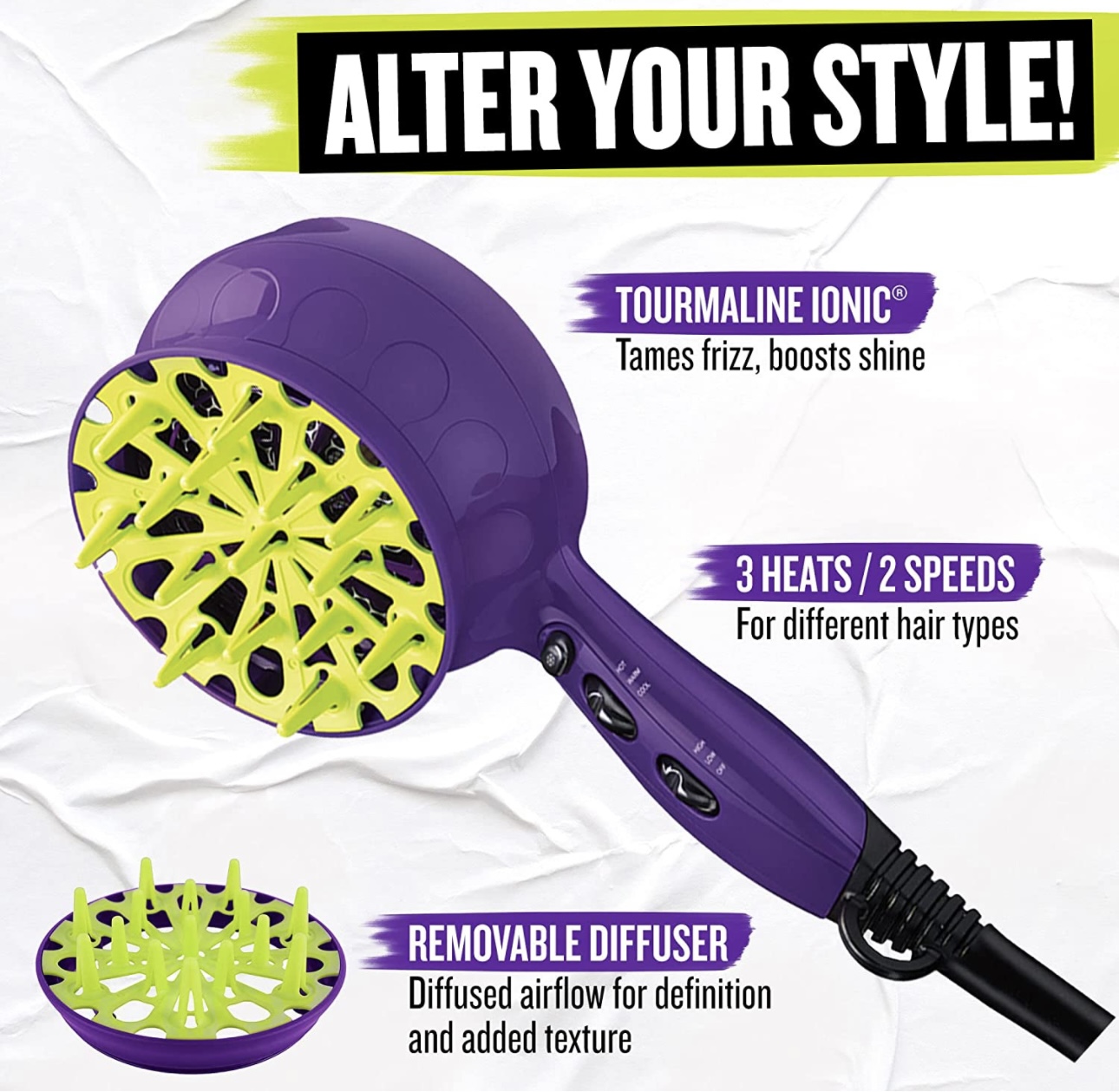 Bed Head Curls Secador De Pelo Difusor Para Cabello Chino