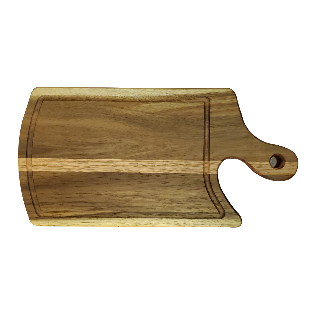 Tabla de madera maciza para cortar, picar, gruesa, tzalam, encino, curvilinea, forma organica, agarradera, canal, pesada, fina, elegante, presentacion, quesos, alimentos, cocina, hogar, canal de jugo.