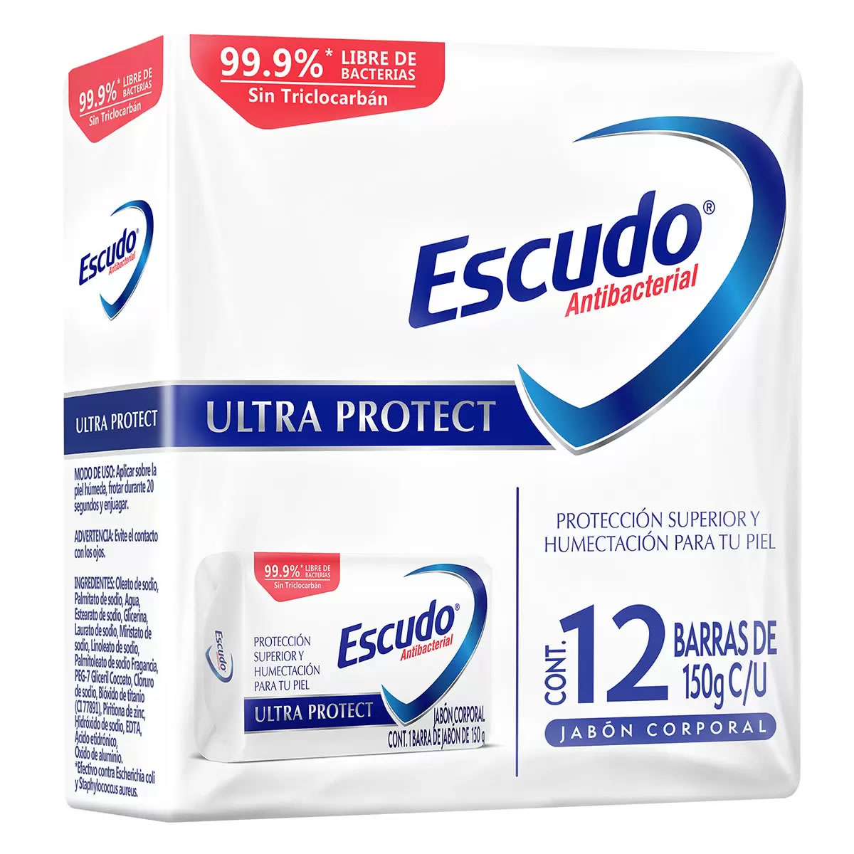 Jabón en Barra Con 12 Pz Ultra Protect Escudo 663390 CST