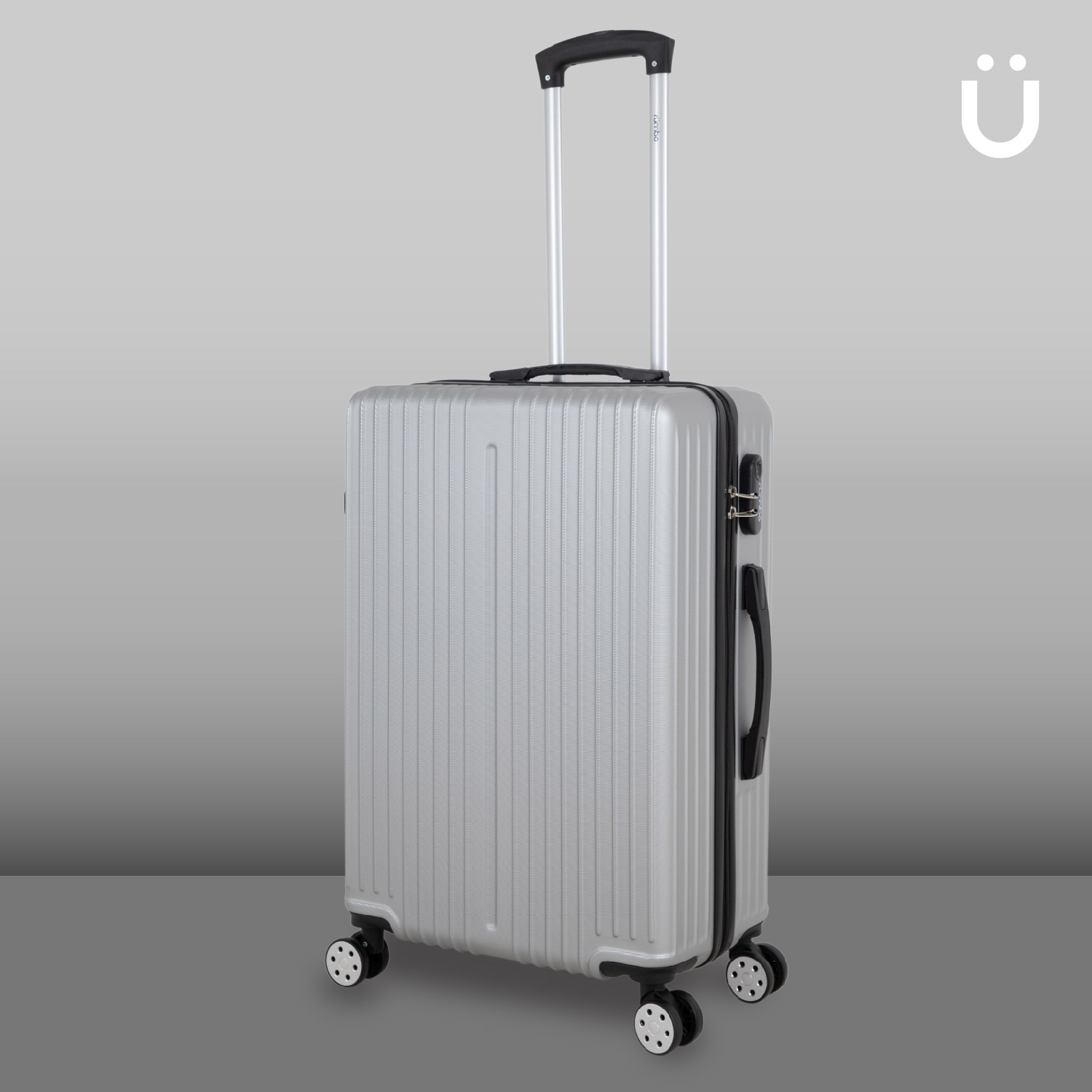 Juego 3 Maletas de Viaje Rigidas Ruedas 360 Bolsas De Viaje 1 Gris Plata