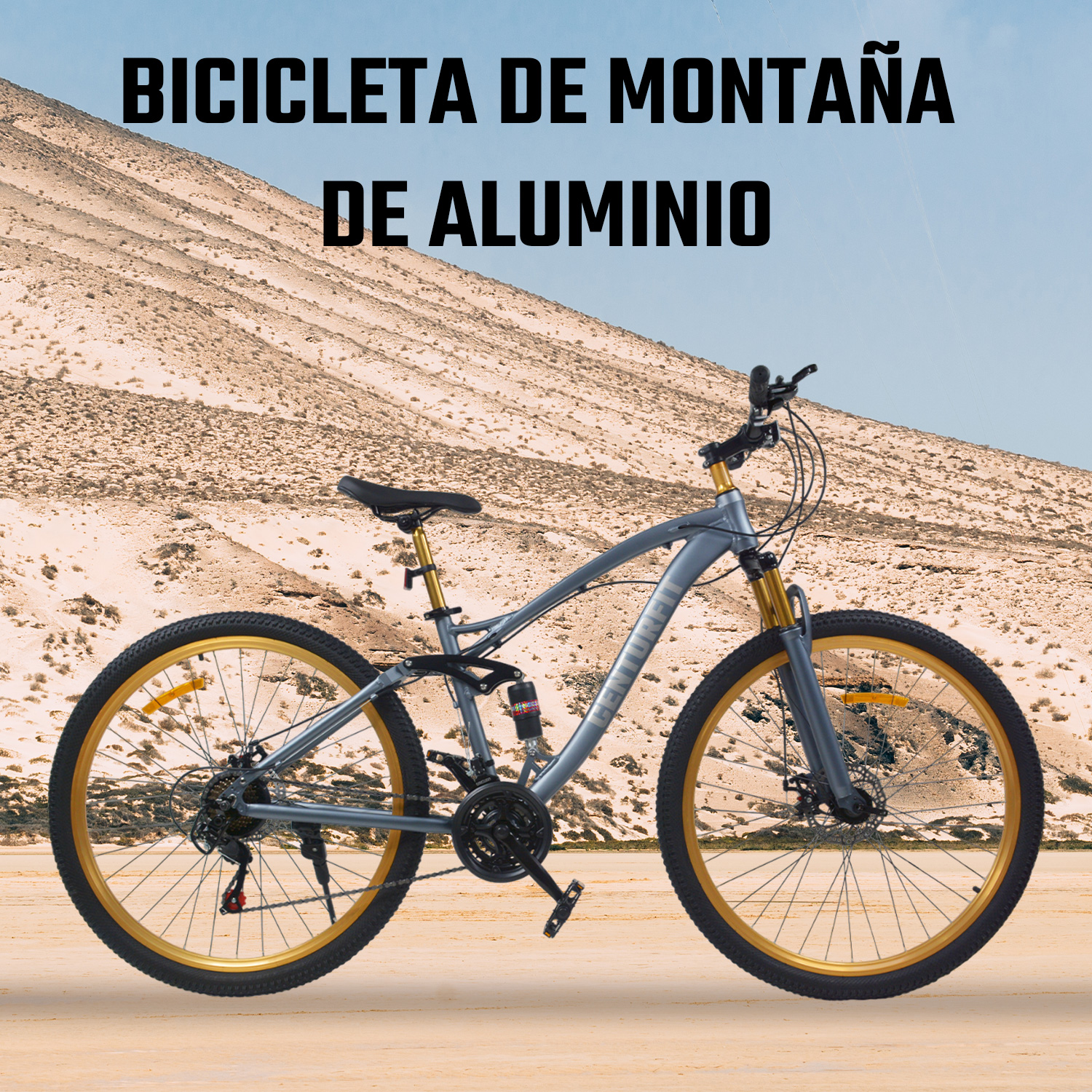 Bicicleta Montaña Aluminio R29 21v Doble Suspension Gris