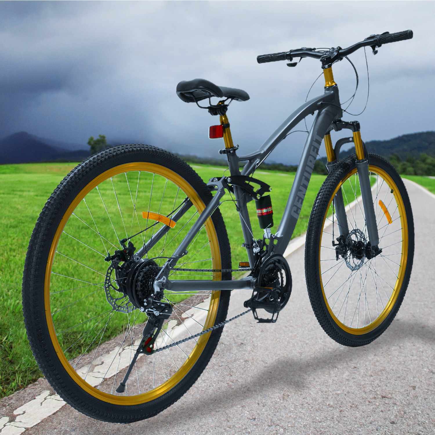 Bicicleta Montaña Aluminio R29 21v Doble Suspension Gris