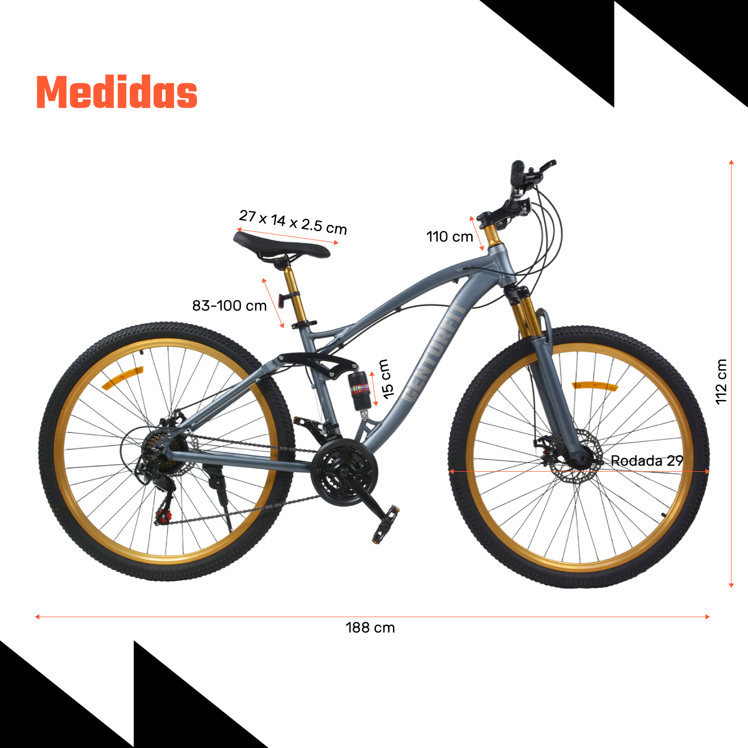 Bicicleta Montaña Aluminio R29 21v Doble Suspension Gris