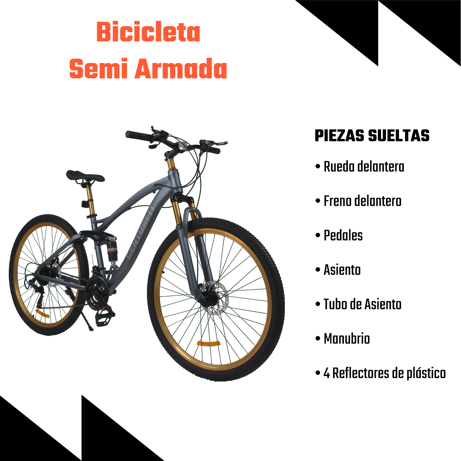 Bicicleta Montaña Aluminio R29 21v Doble Suspension Gris