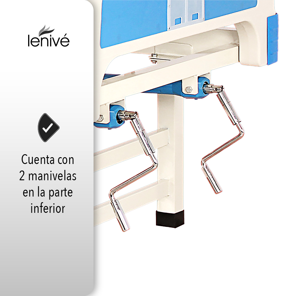 CAMA HOSPITALARIA MANUAL CON MESA Y COLCHÓN
