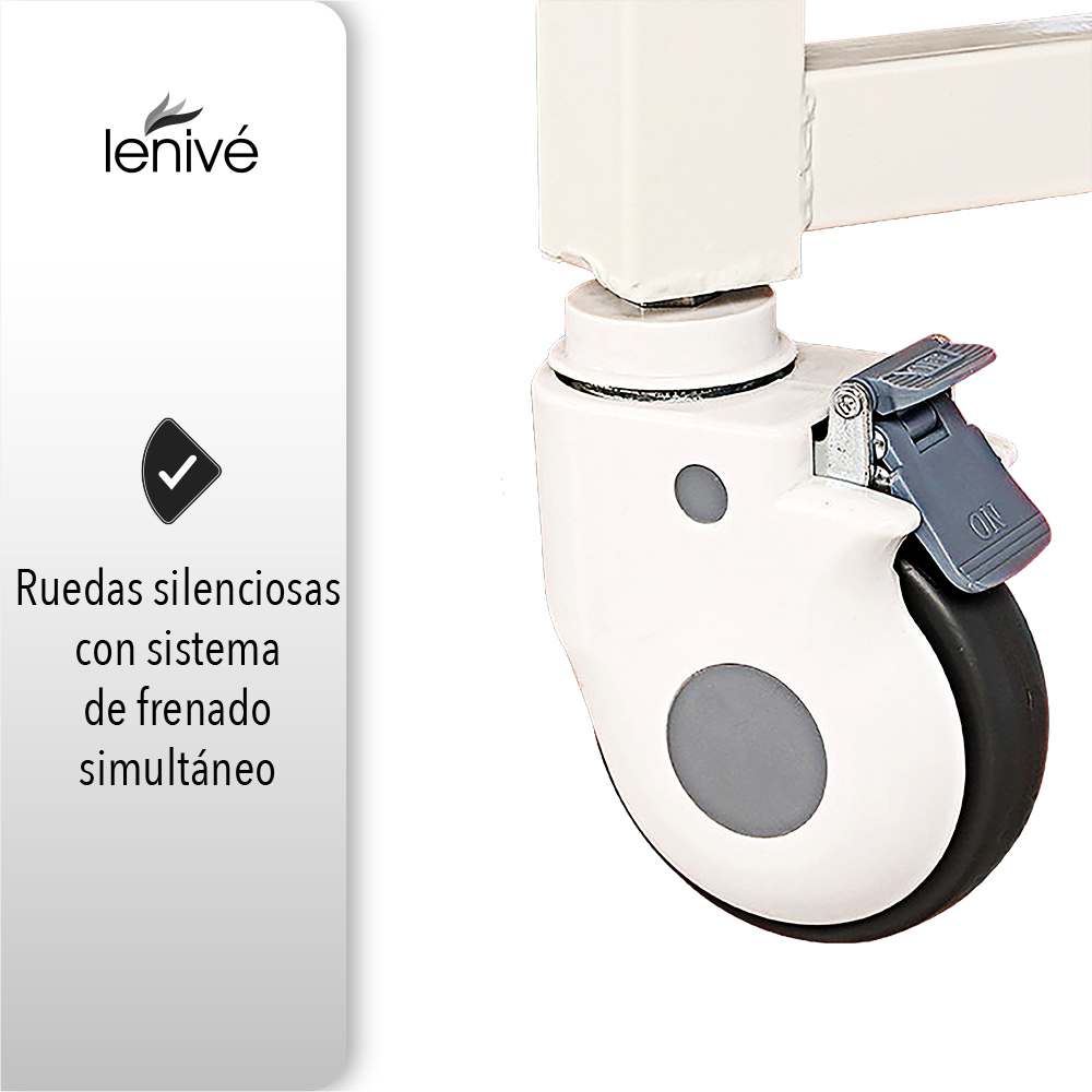 CAMA HOSPITALARIA MANUAL CON MESA Y COLCHÓN