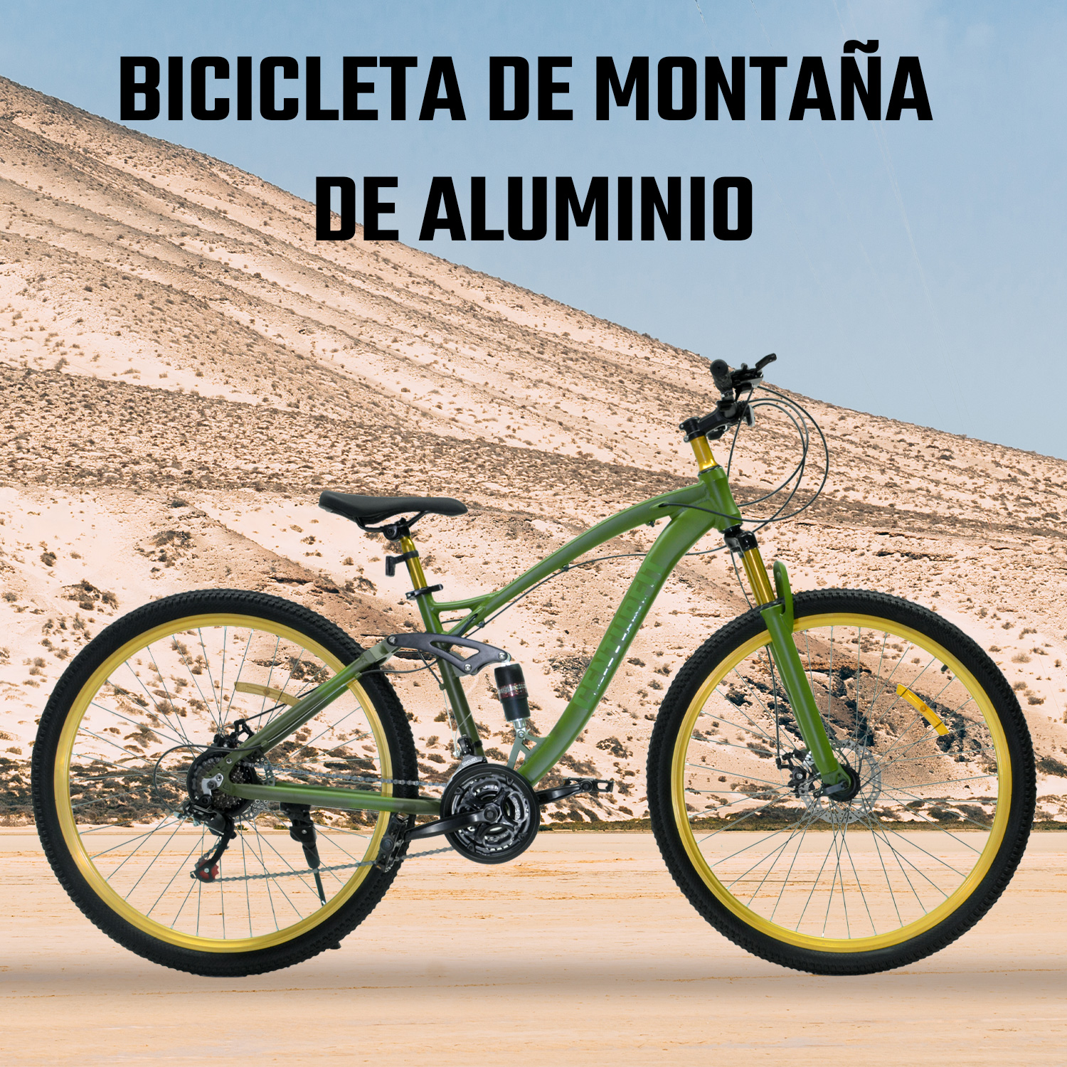 Bicicleta Montaña Aluminio R29 21v Doble Suspension Verde