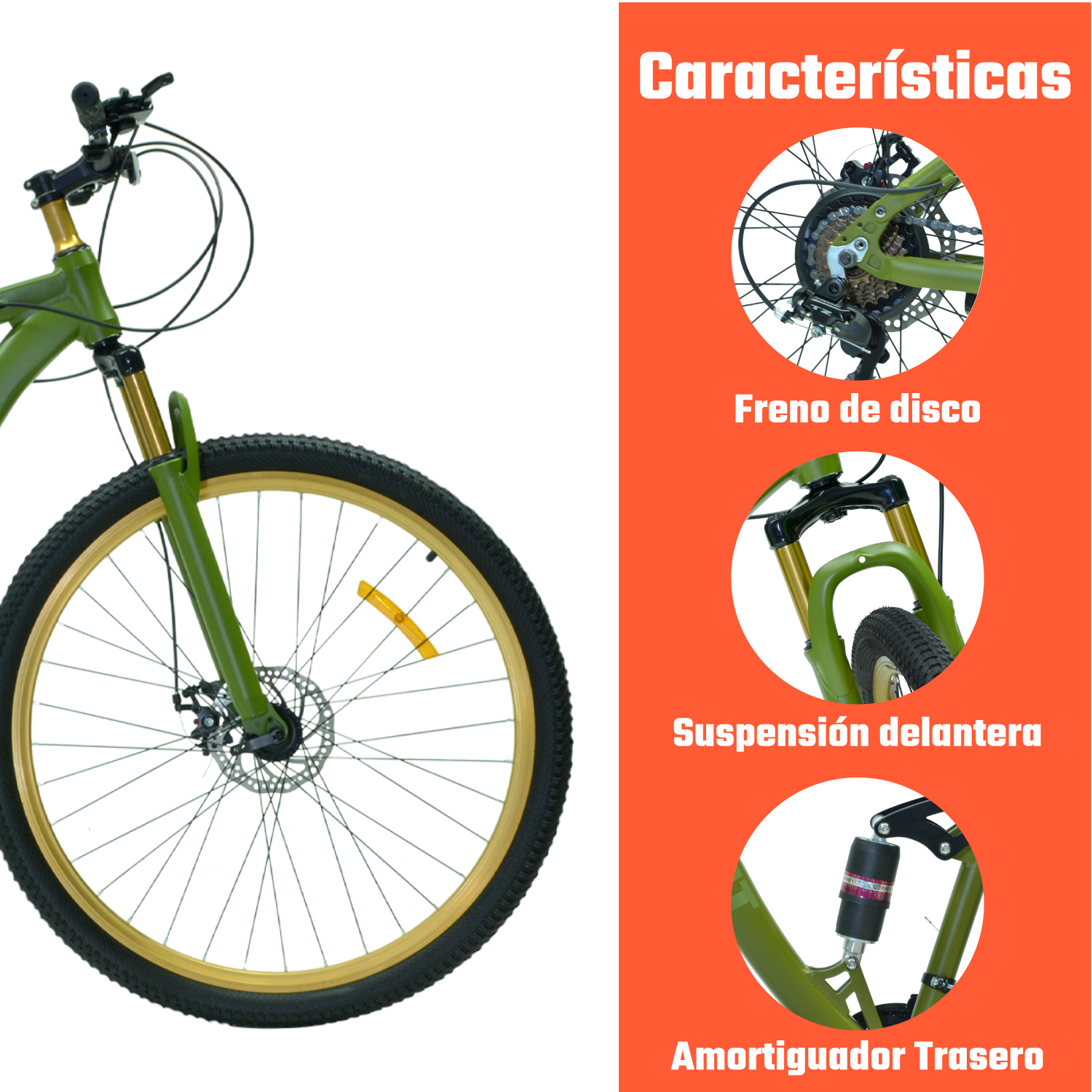 Bicicleta Montaña Aluminio R29 21v Doble Suspension Verde