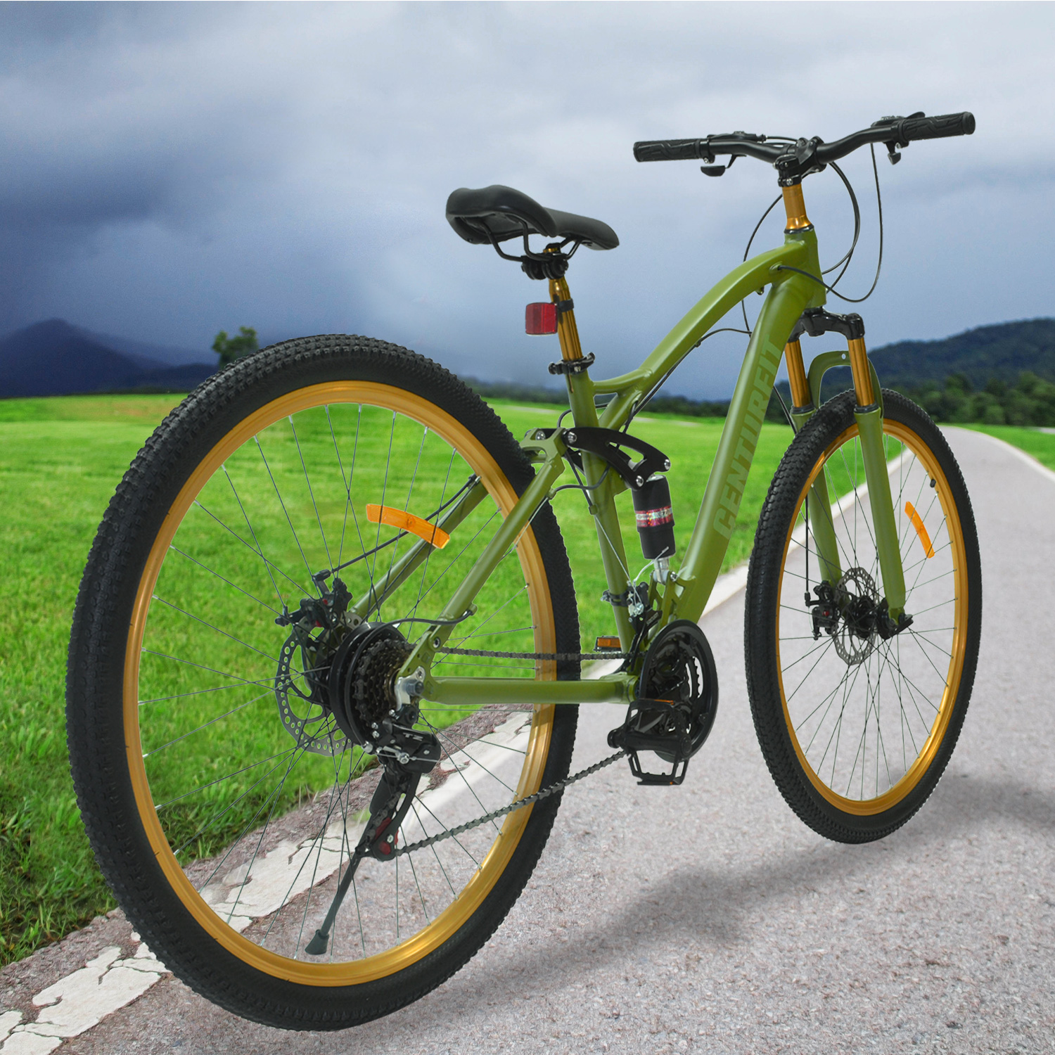 Bicicleta Montaña Aluminio R29 21v Doble Suspension Verde