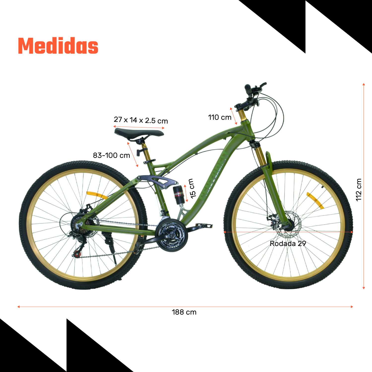 Bicicleta Montaña Aluminio R29 21v Doble Suspension Verde