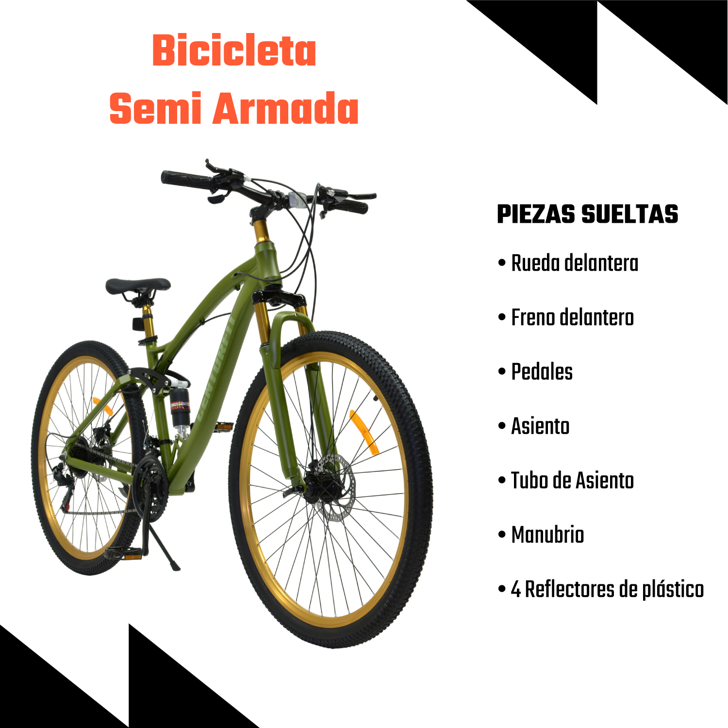 Bicicleta Montaña Aluminio R29 21v Doble Suspension Verde