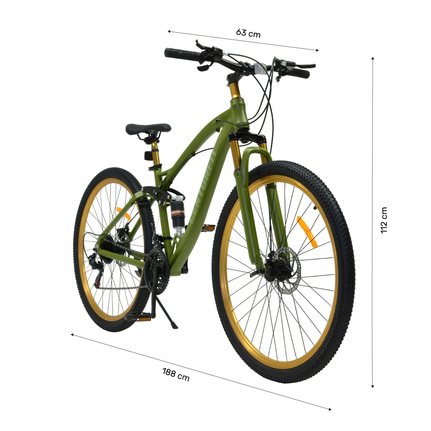 Bicicleta Montaña Aluminio R29 21v Doble Suspension Verde