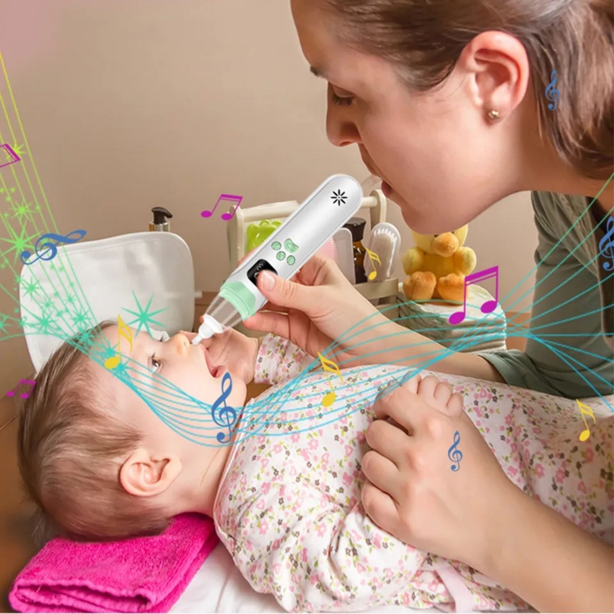 Aspirador Nasal Para Bebe Limpiador Electrico Usb Recargable