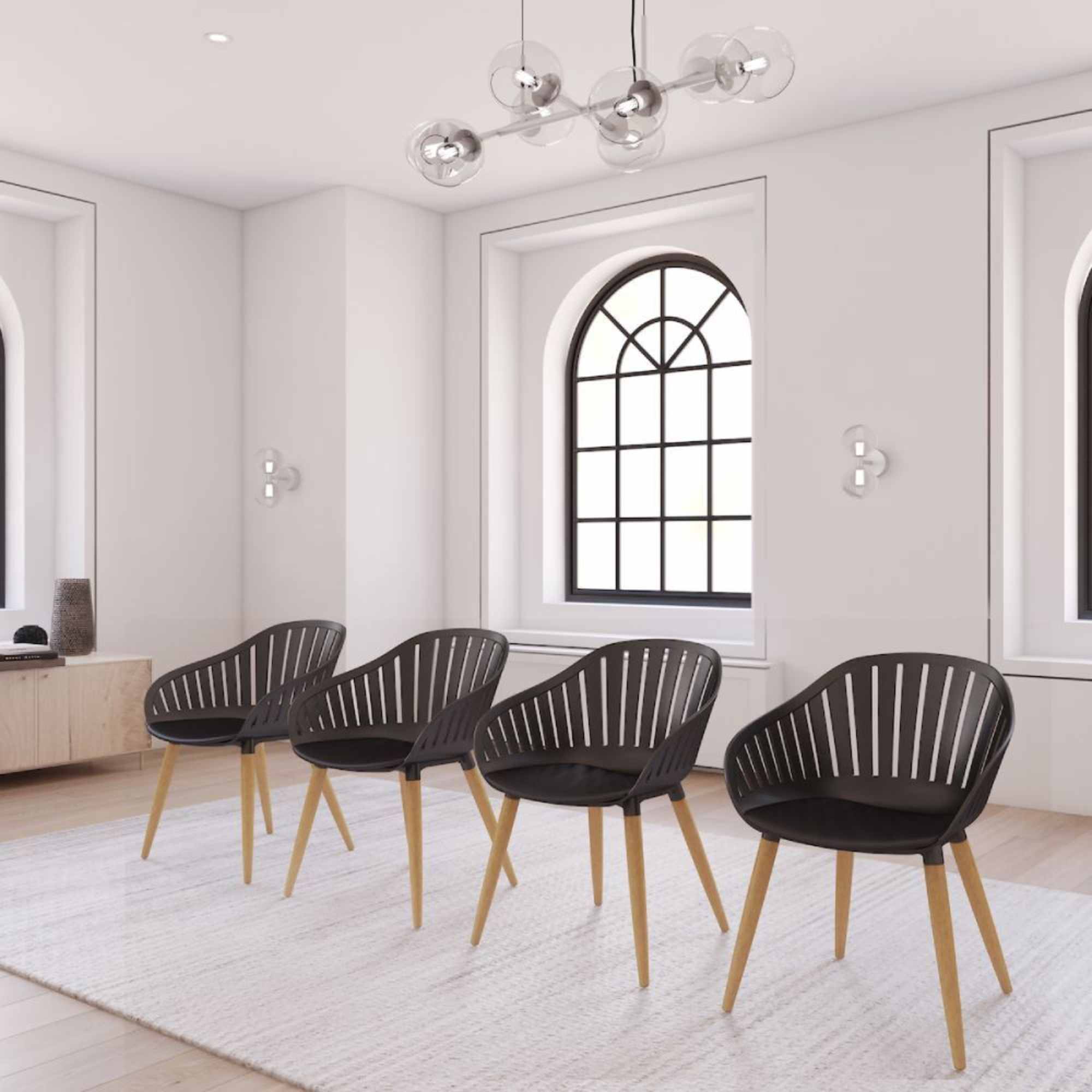 SET SILLAS CANNES CARVER Negro