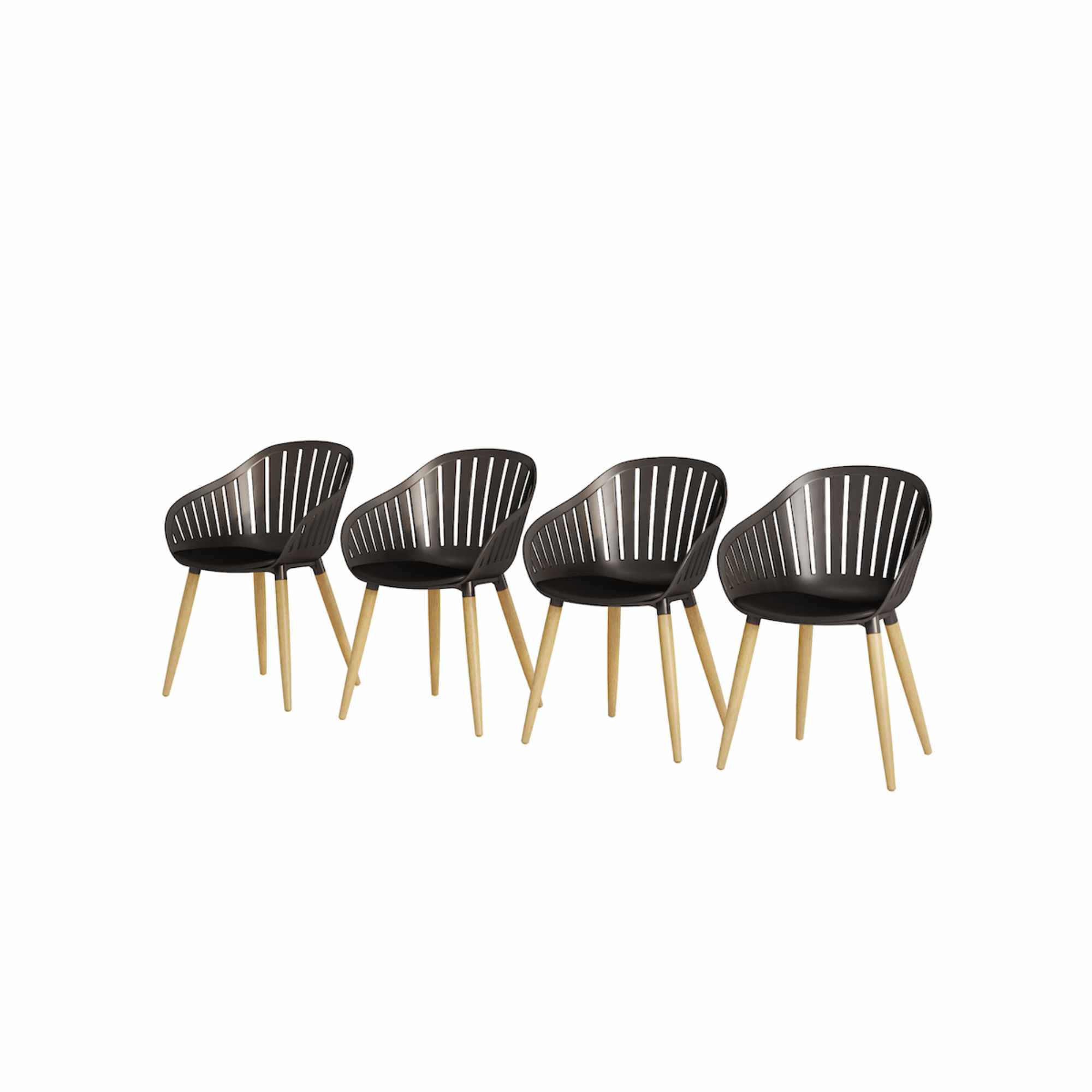 SET SILLAS CANNES CARVER Negro