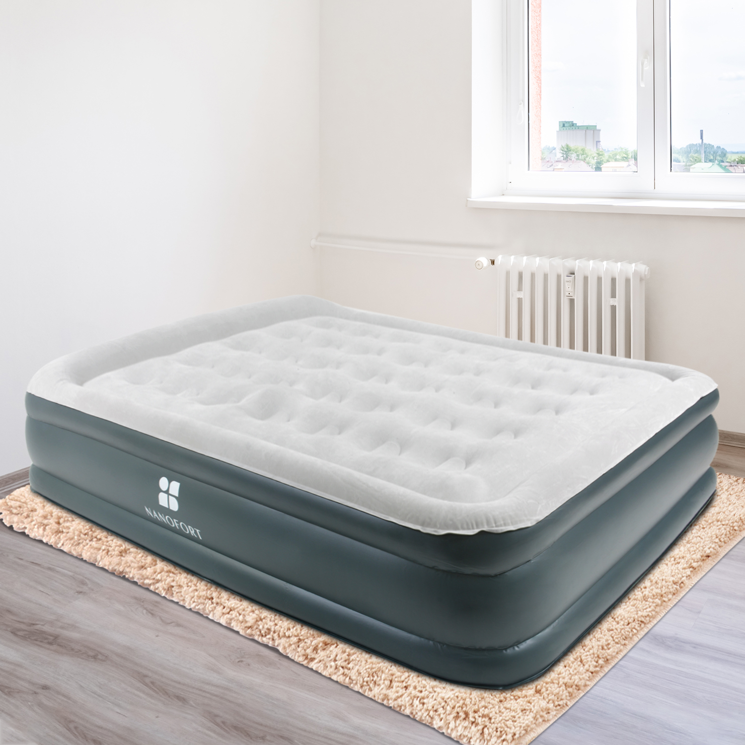 Colchon Inflable Queen Size Bomba Automatica Integrada 