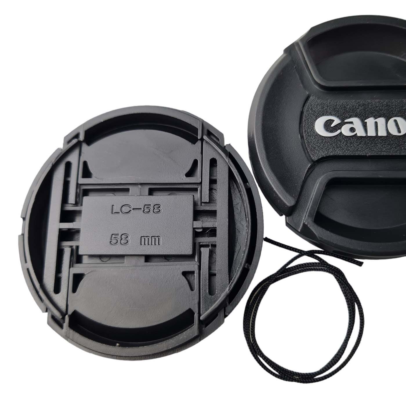 Tapa de 58mm para Canon Lente 18-55mm 55-250mm 70-300mm Cámara EOS Rebel