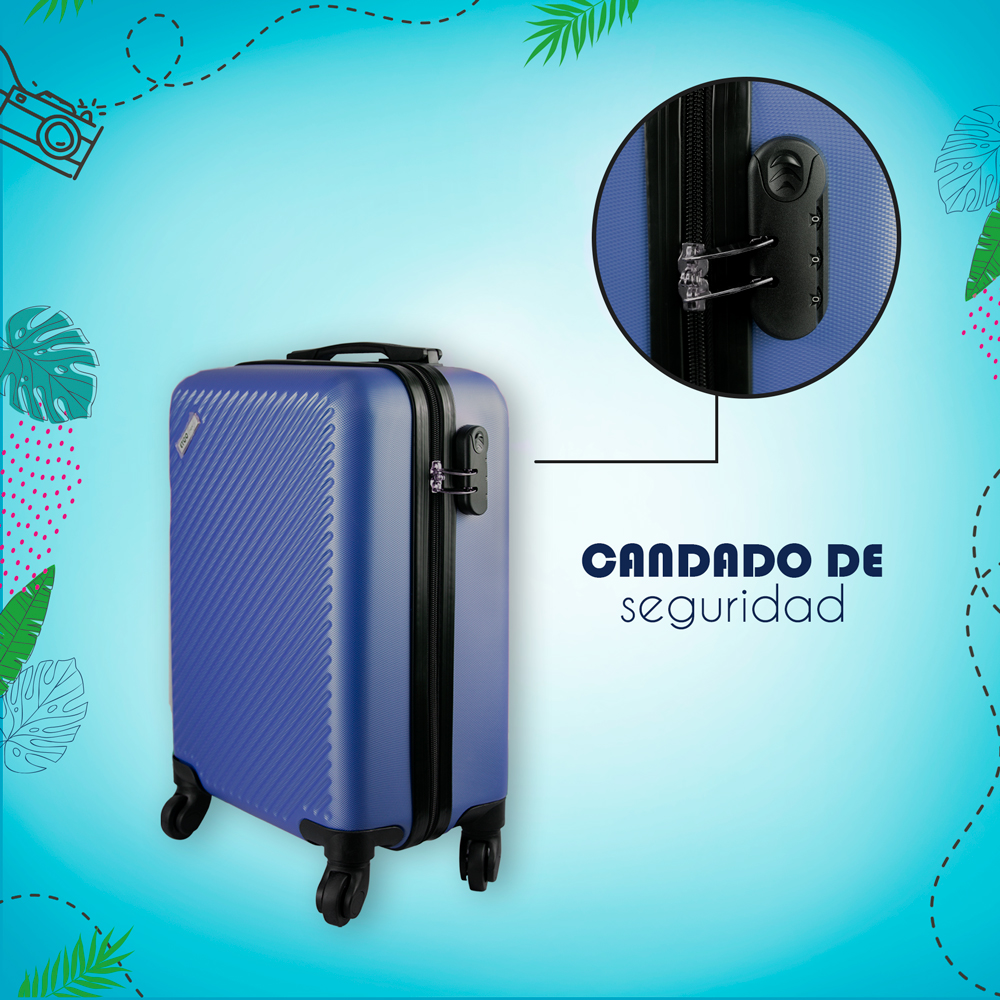Maleta De Viaje Ligera 18 Pul Etco Travel Equipaje De Mano Azul Marino Avion Ruedas 360 Barata
