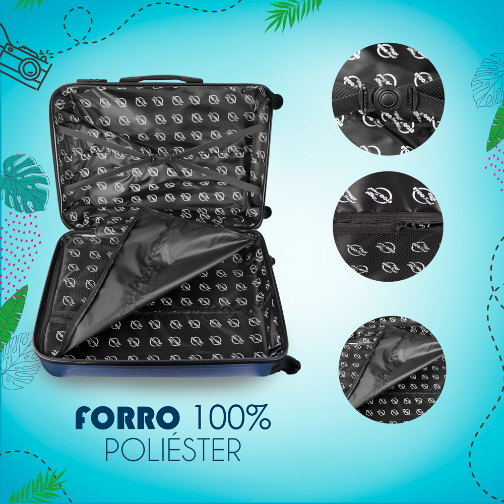 Maleta De Viaje Ligera 18 Pul Etco Travel Equipaje De Mano Azul Marino Avion Ruedas 360 Barata