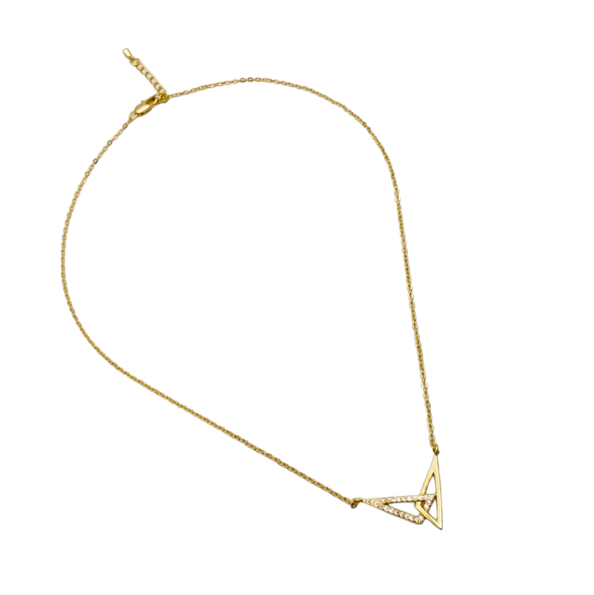 Collar en chapa de oro triángulos entrelazados