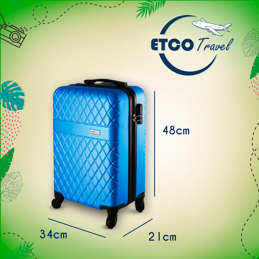 Maleta De Viaje Ligera 19 Pul Etco Travel Equipaje De Mano Azul Rey Avion Ruedas 360 Barata