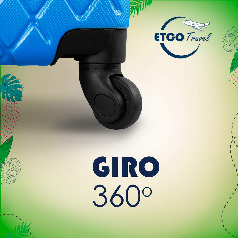 Maleta De Viaje Ligera 19 Pul Etco Travel Equipaje De Mano Azul Rey Avion Ruedas 360 Barata