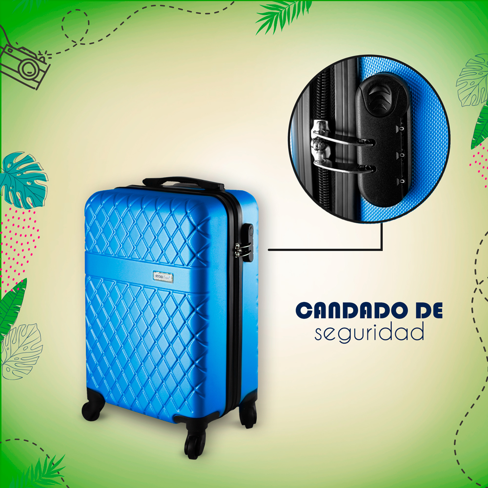 Maleta De Viaje Ligera 19 Pul Etco Travel Equipaje De Mano Azul Rey Avion Ruedas 360 Barata