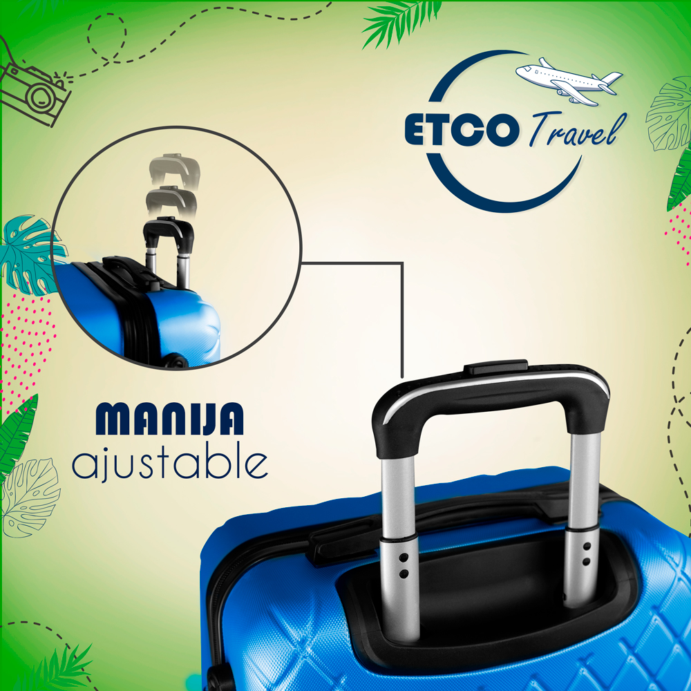 Maleta De Viaje Ligera 19 Pul Etco Travel Equipaje De Mano Azul Rey Avion Ruedas 360 Barata