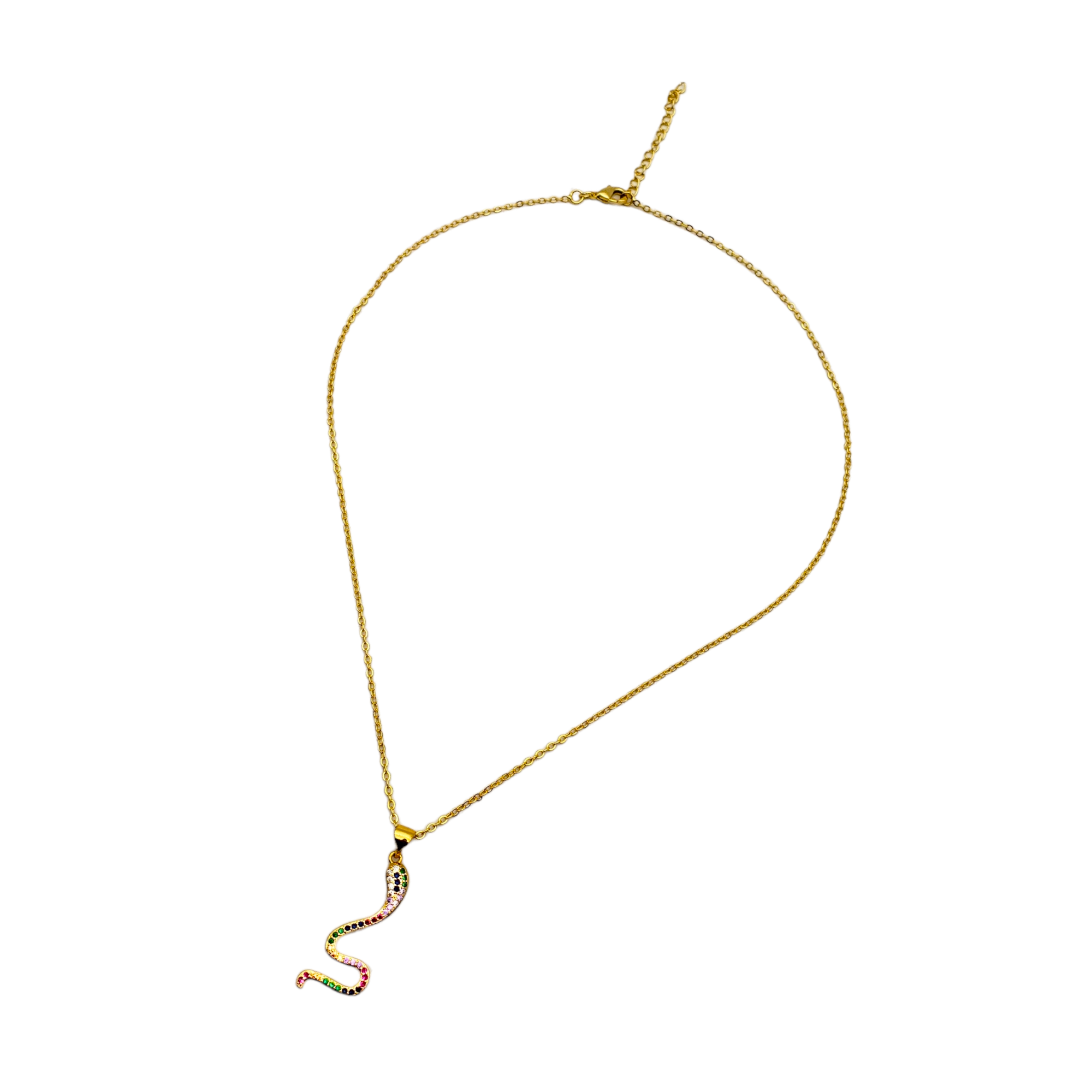 Collar en chapa de oro dije serpiente