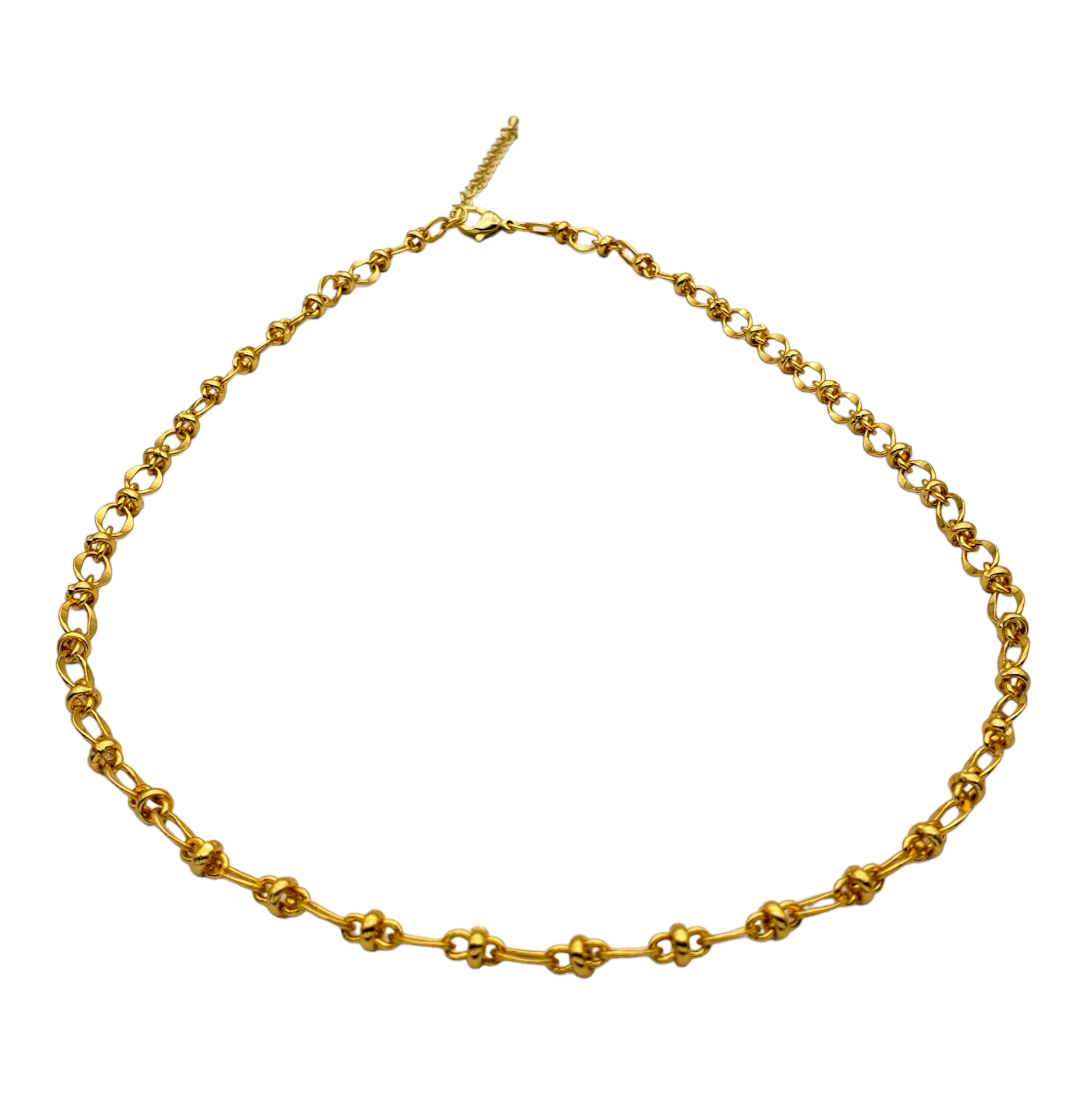 Cadena en chapa de oro eslabón oval separador dona