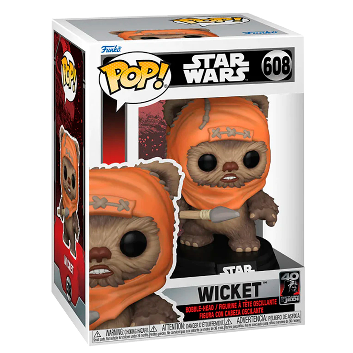 Funko Pop Wicket #608 Star Wars El Regreso Del Jedi 40 Aniversario Fig Original