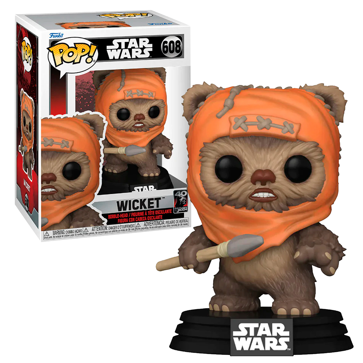 Funko Pop Wicket #608 Star Wars El Regreso Del Jedi 40 Aniversario Fig Original