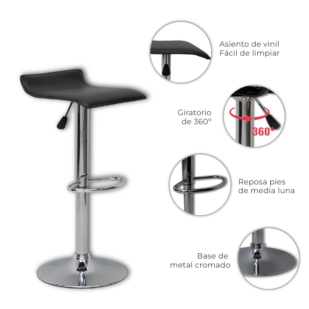 2 Piezas Banco Sam Alto Ajustable para Barra Bar Chocolate