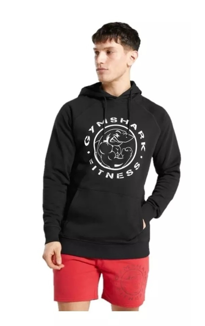 Sudadera Para Hombre Concapucha Gymshark Legacy Black whithe