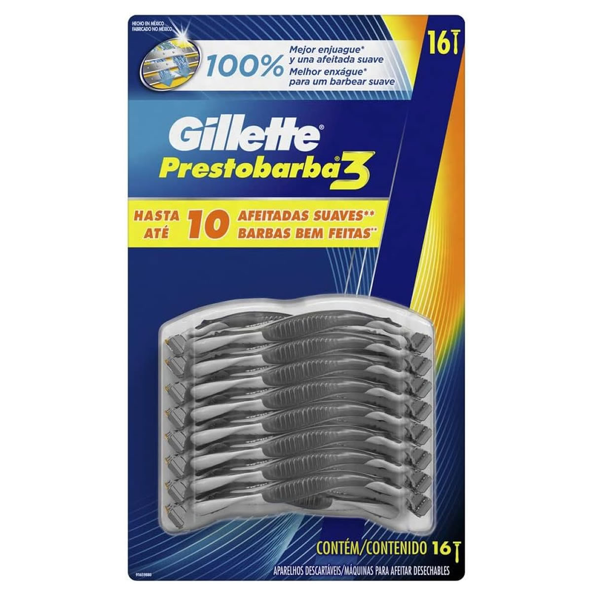 Rastrillos Desechables 16 Piezas Gillette Prestobarba 3 SMS