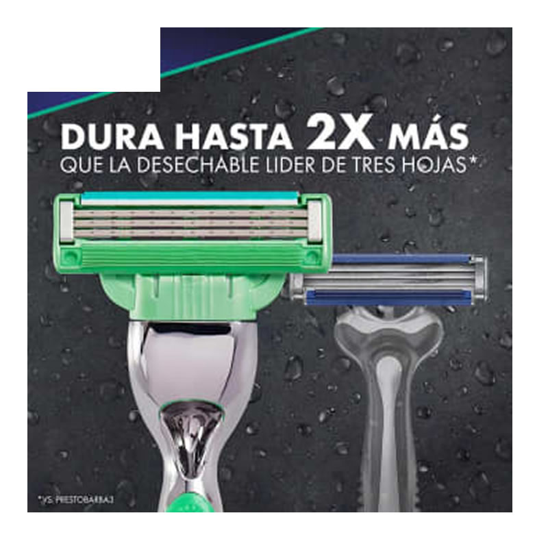Rastrillo Recargable Con 9 Repuestos Gillette Mach 3 SMS