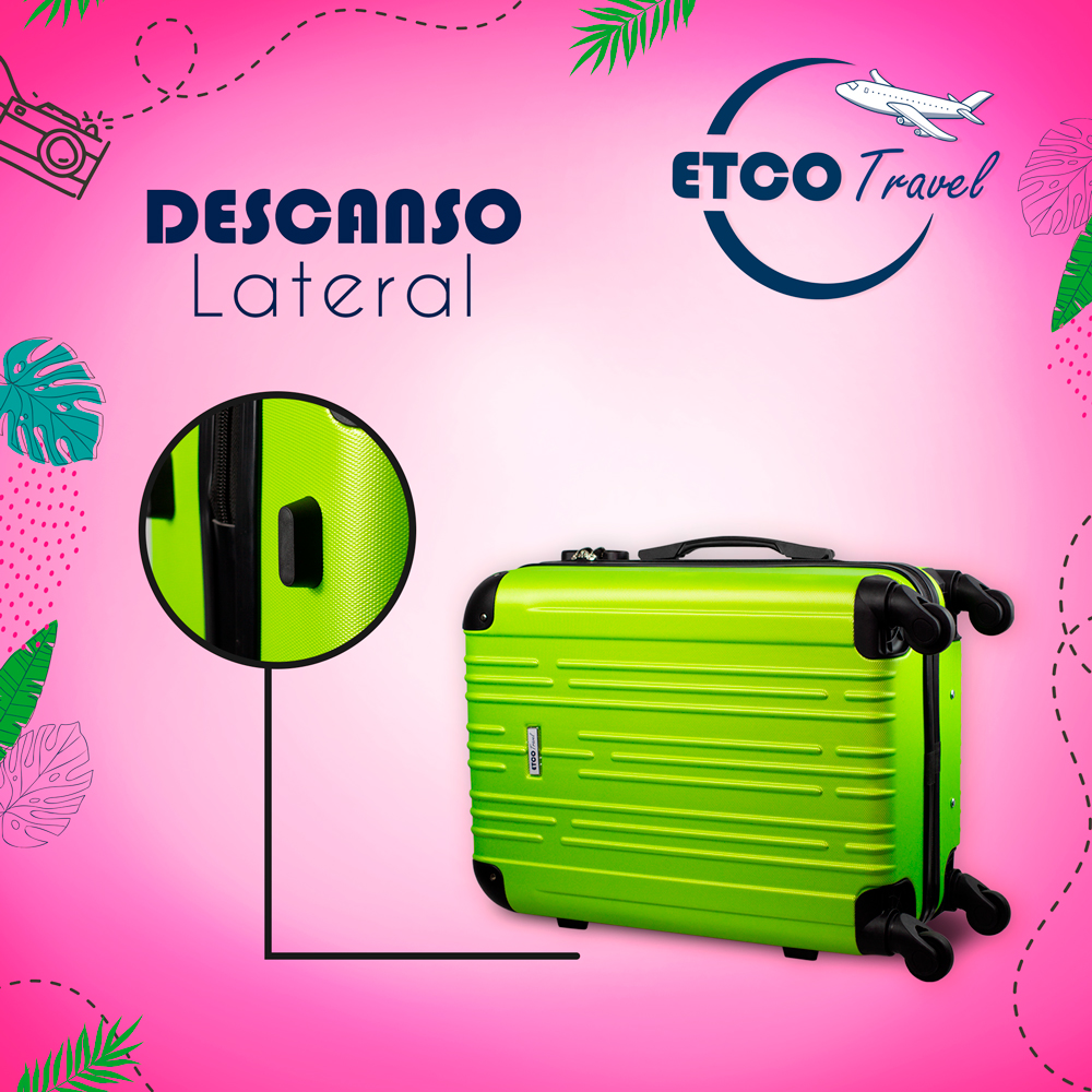 Maleta De Viaje Ligera 20 Pul Etco Travel Equipaje De Mano Verde Avion Ruedas 360 Barata