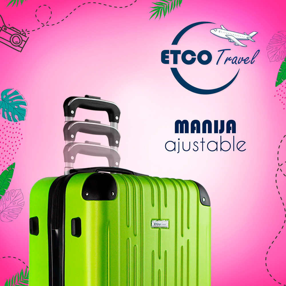 Maleta De Viaje Ligera 20 Pul Etco Travel Equipaje De Mano Verde Avion Ruedas 360 Barata